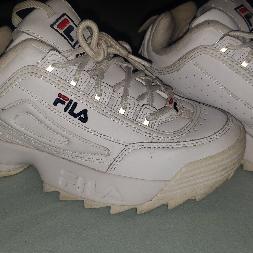 Fila women's platform sneakers, white, 6.5
